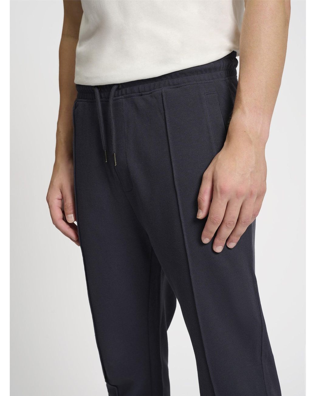 Ben Sherman White Pique Jogger In Midnight for men