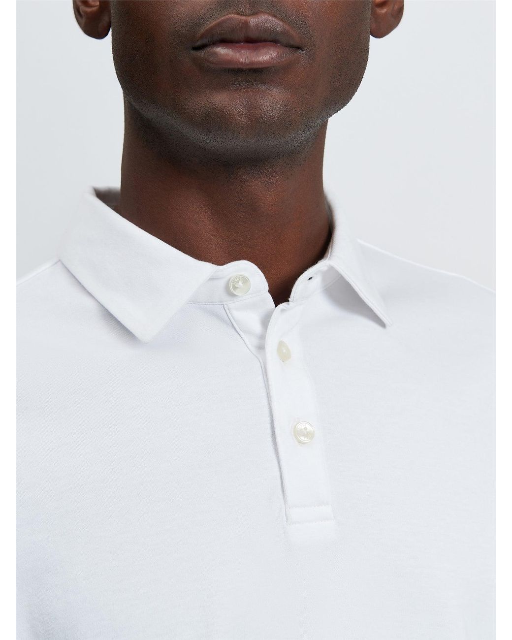 Ben Sherman White Short Sleeve Smart Tailored Polo In for men