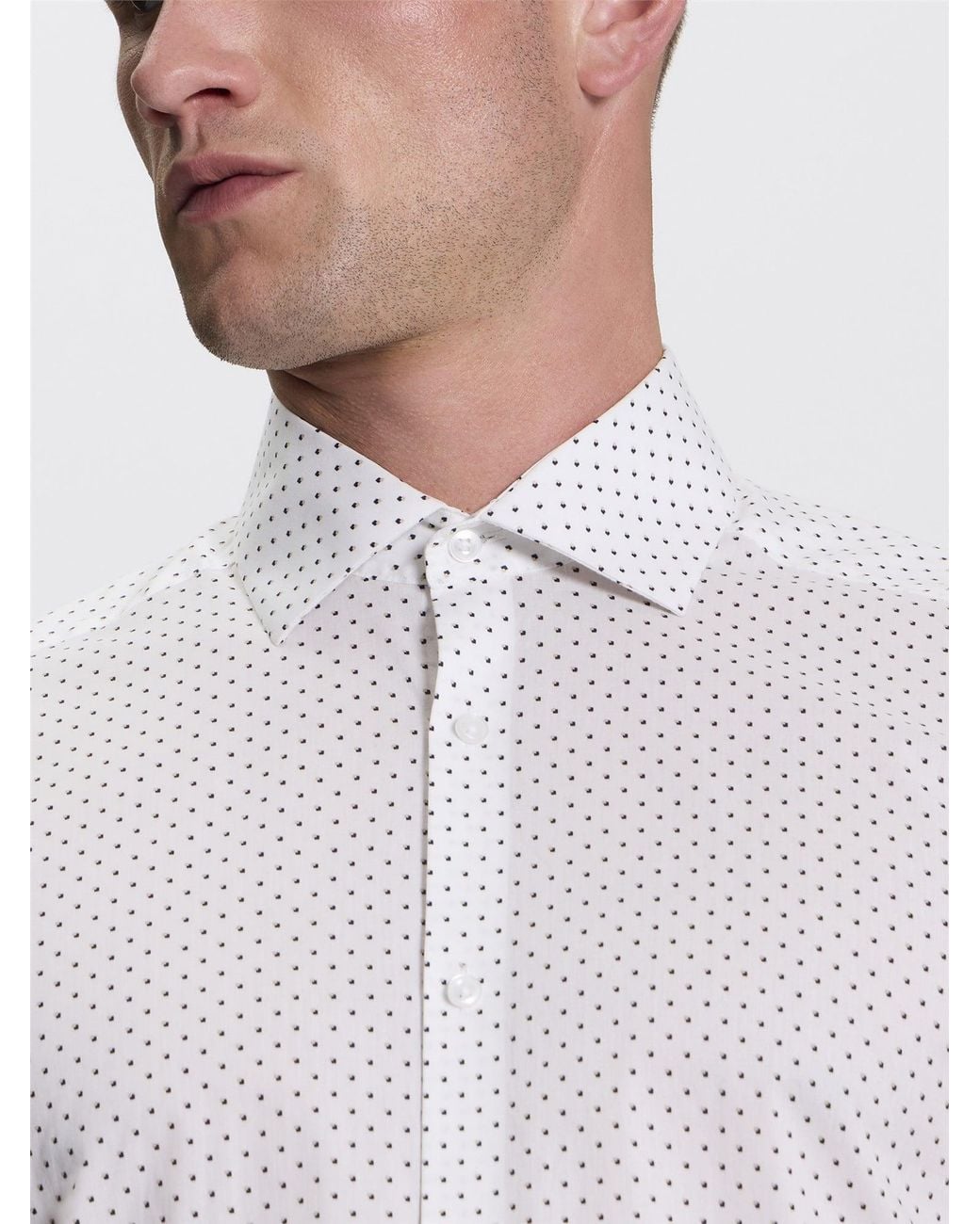 Ben Sherman Scattered Geo Print Shirt In White for men