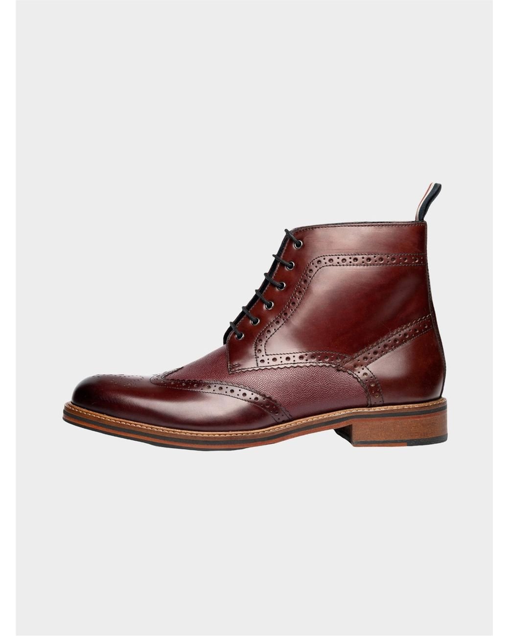 Ben Sherman Alfred Brogue Wingback Ankle Boot in Brown for Men Lyst UK