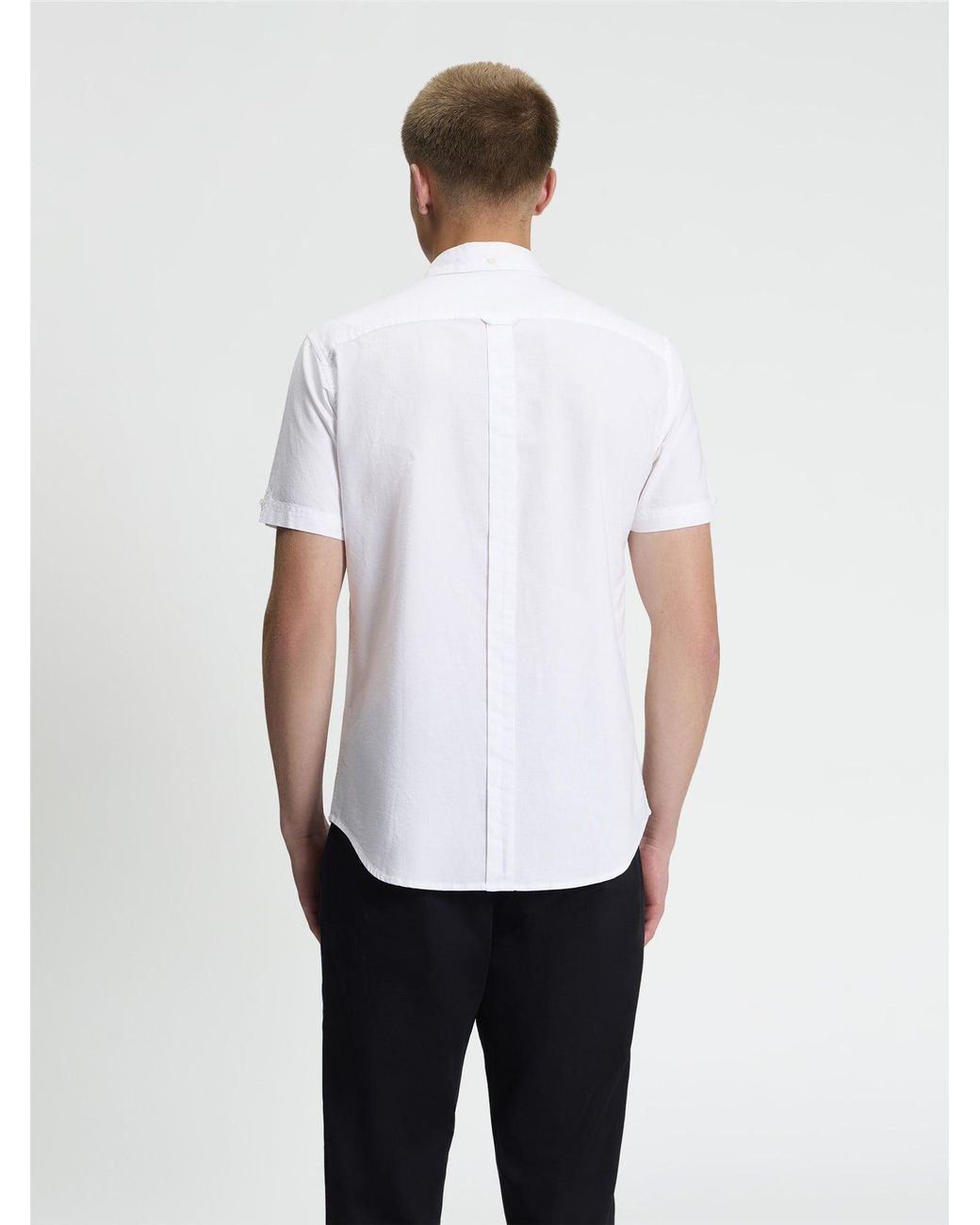 Ben Sherman White Short Sleeve Signature Oxford Shirt In for men