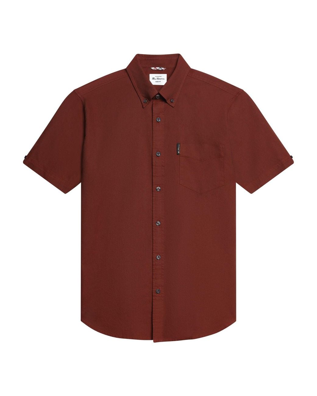 Ben Sherman Red Short Sleeve Signature Oxford Shirt In Sienna for men