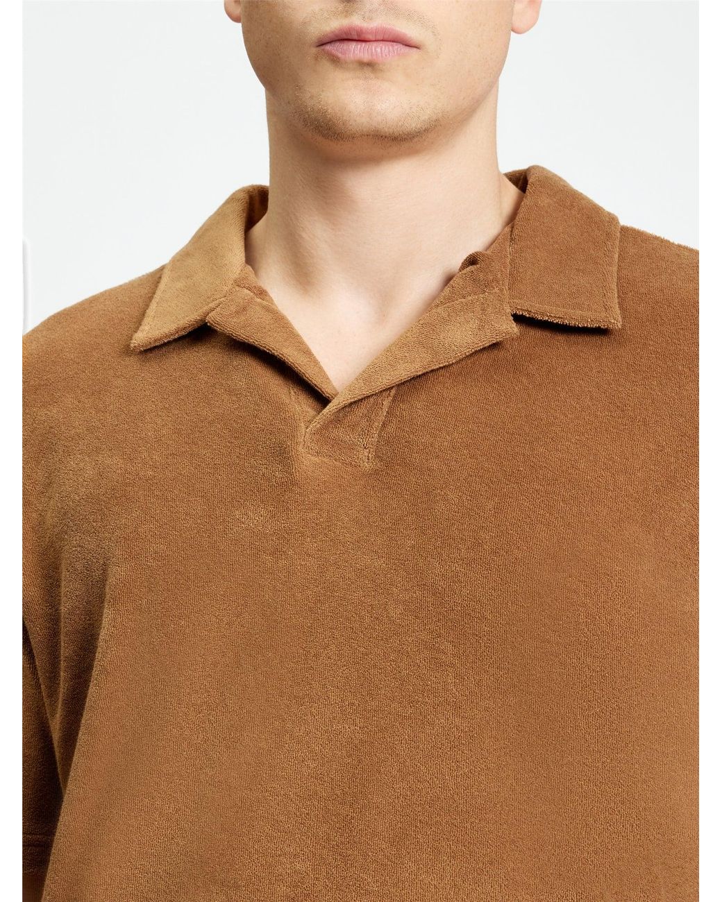Ben Sherman Blue Short Sleeve Towelling Polo In Light Brown for men