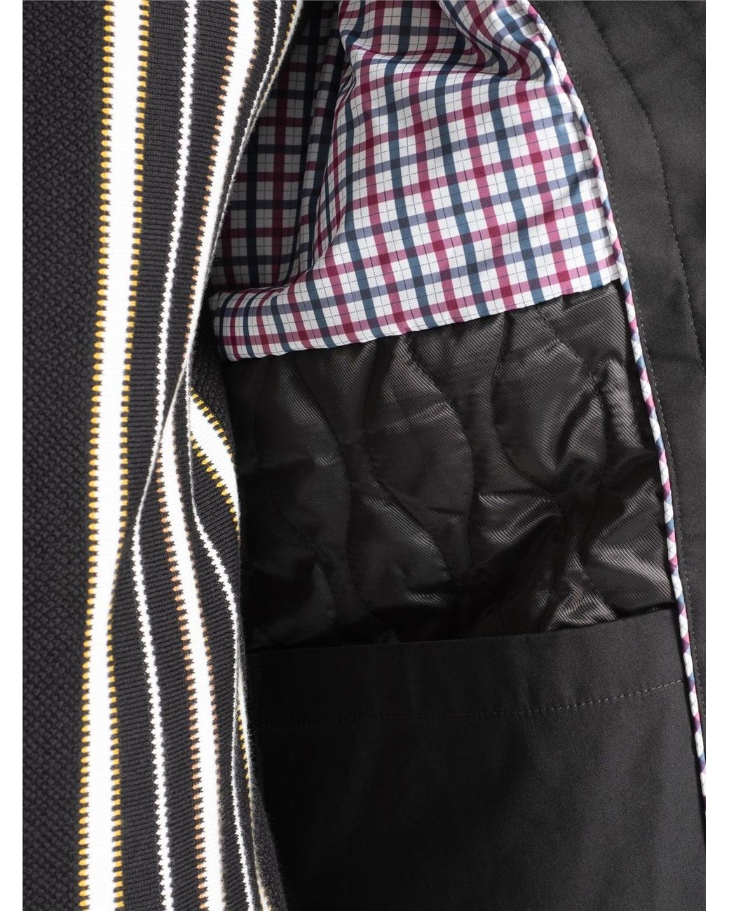 Ben Sherman Black Wadded Bonded Mac In for men