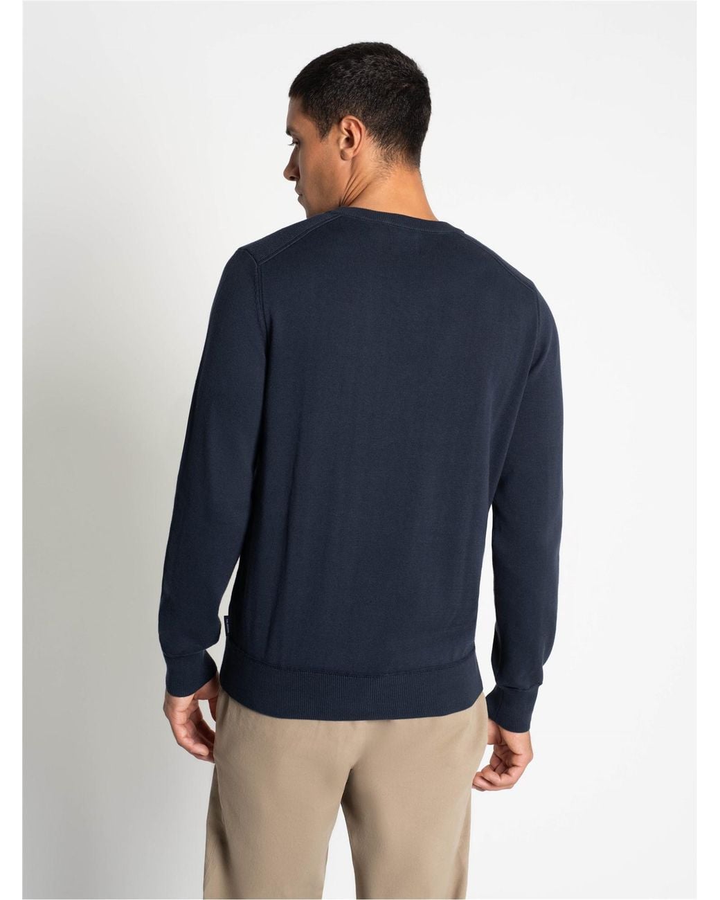 Ben Sherman Blue Long Sleeve Crew Neck & Shoulder Stitch In for men