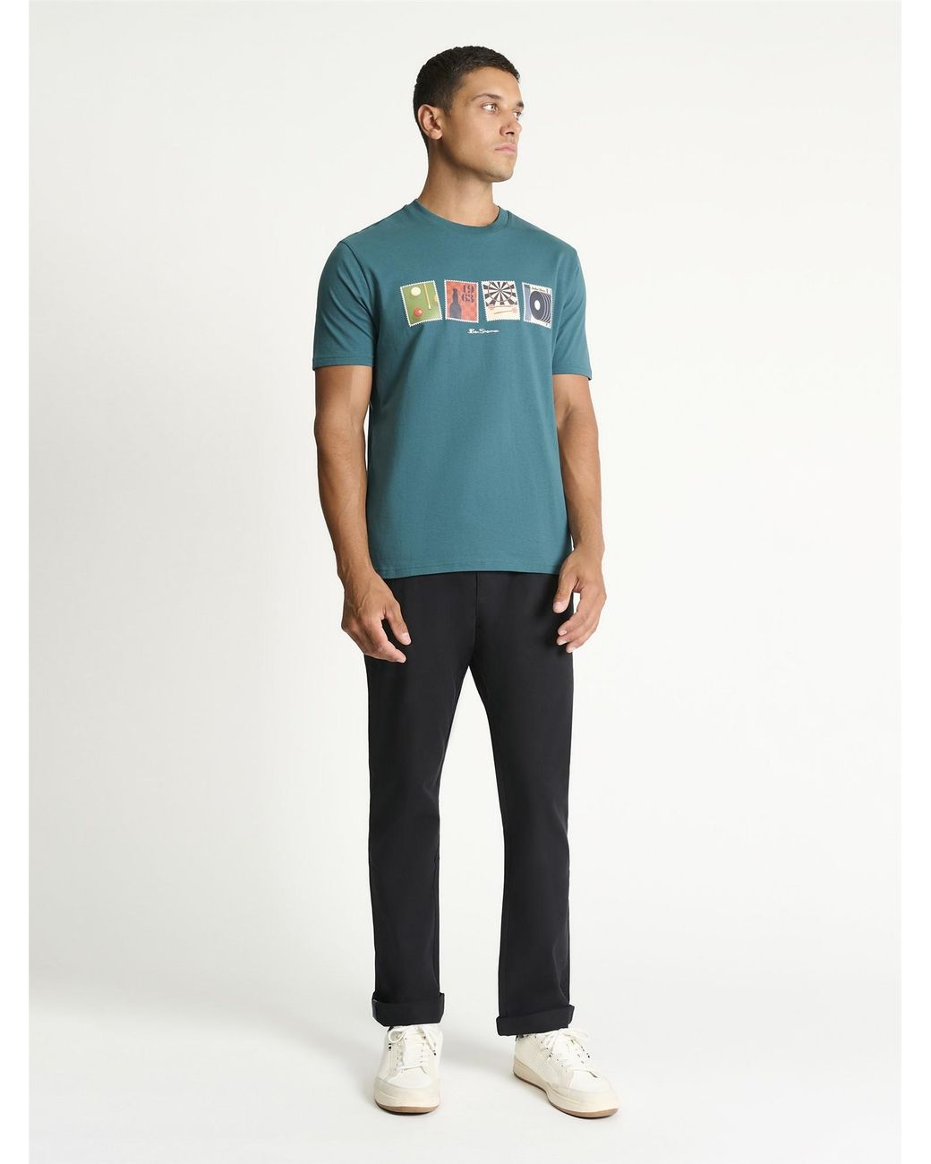 Ben Sherman Blue Pub Sports Tee In Dark Green for men