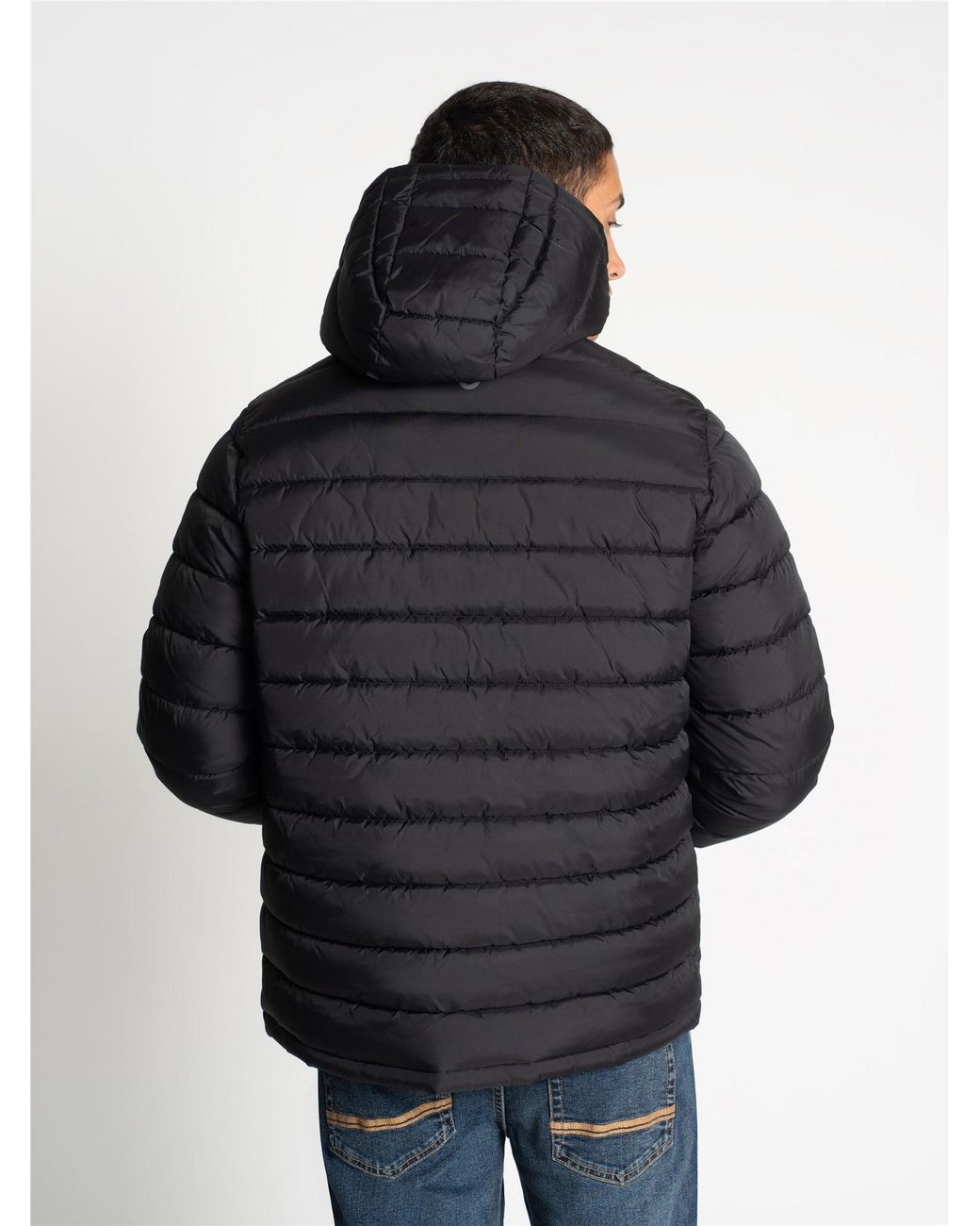 Ben Sherman Padded Hooded Jacket In Black for men