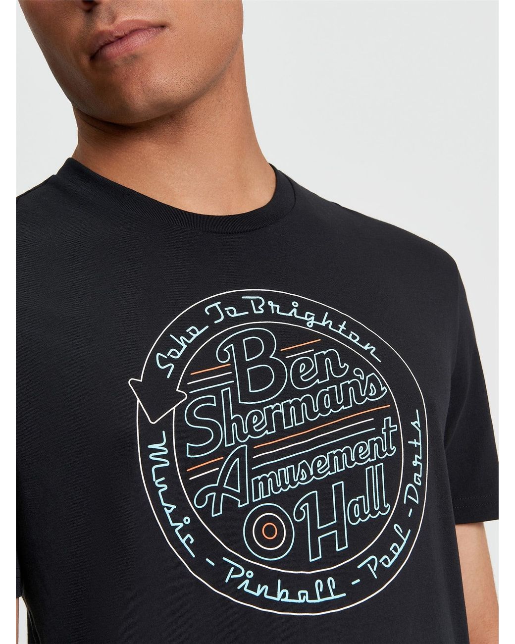 Ben Sherman Multicolor Amusement Hall Tee In Black for men