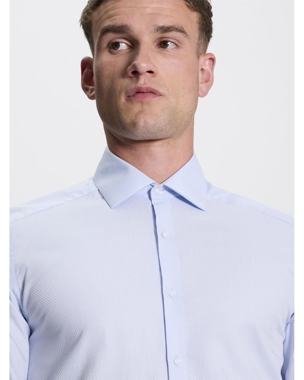 Ben Sherman White Cheque Dobby Shirt In for men