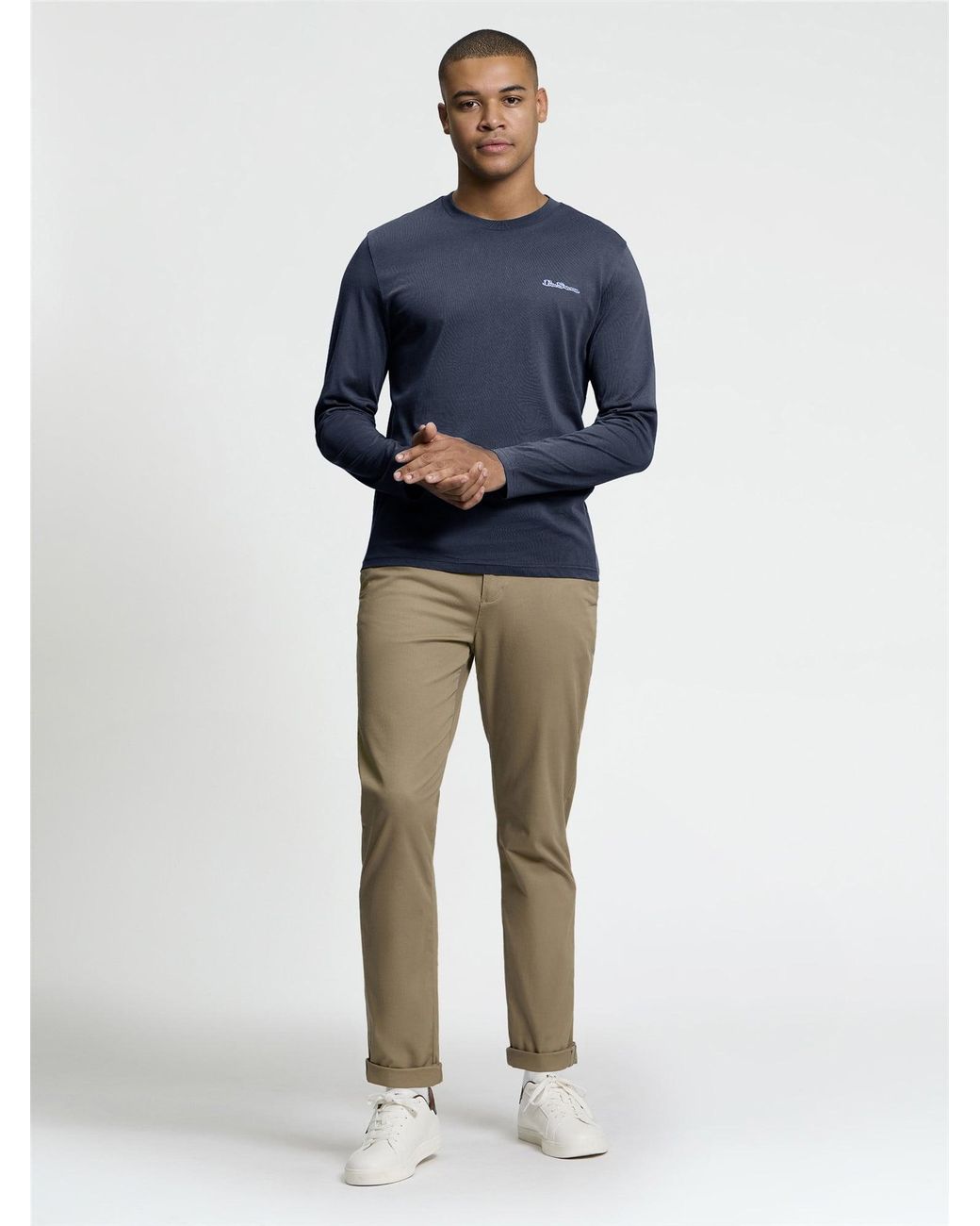 Ben Sherman Blue Long Sleeve Signature Tshirt In for men