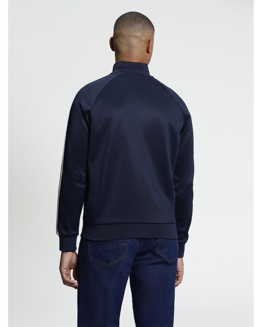 Ben Sherman Blue House Tape Track Top In Dark Navy for men
