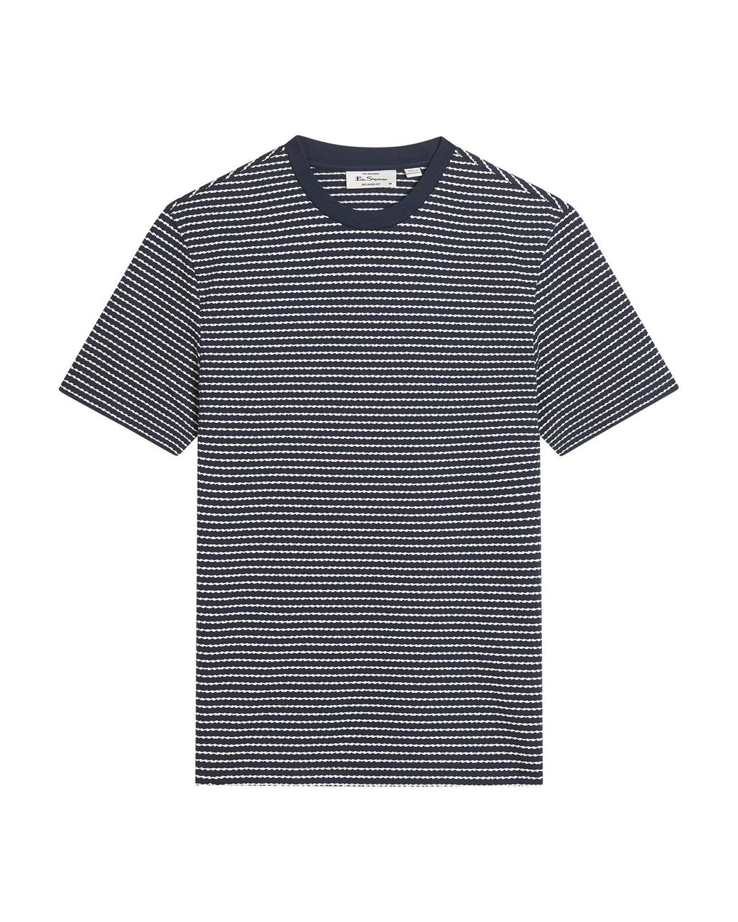 Ben Sherman Blue Short Sleeve Fine Stripe Tshirt In Dark Navy for men