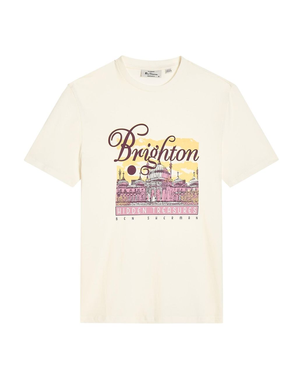 Ben Sherman Blue Short Sleeve Hidden Treasures Tshirt In Ivory for men