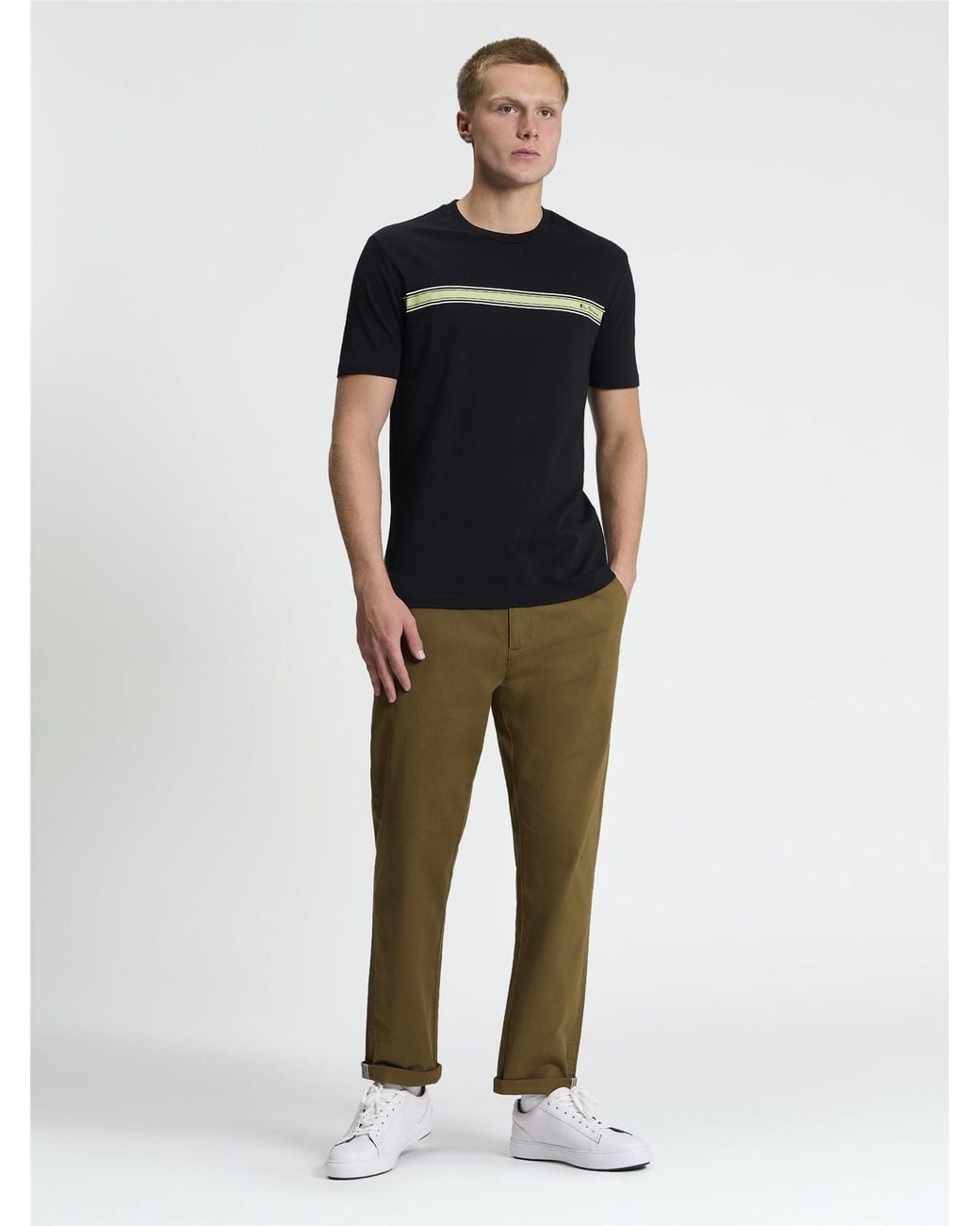 Ben Sherman Multicolor Short Sleeve Core Stripe Tshirt In Black for men