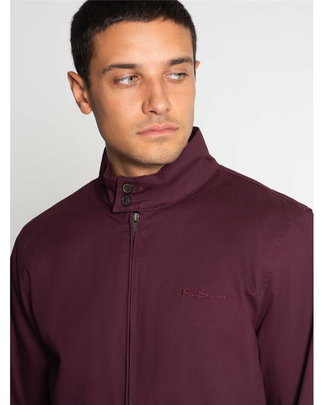 Ben Sherman Red Rim Hem Signature Harrington In Dark Wine for men