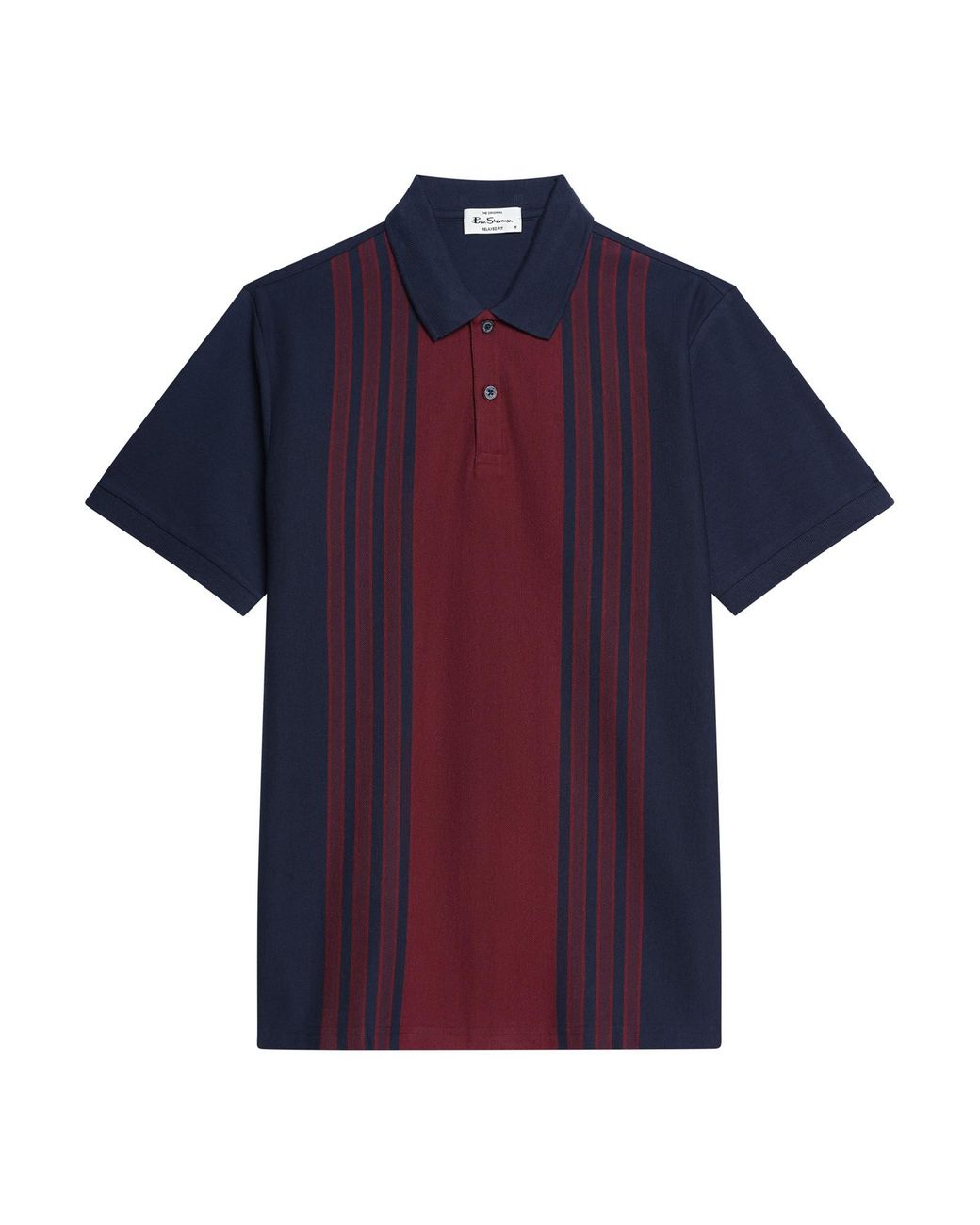 Ben Sherman Blue Short Sleeve Birdseye Stripe Polo In Dark Navy for men