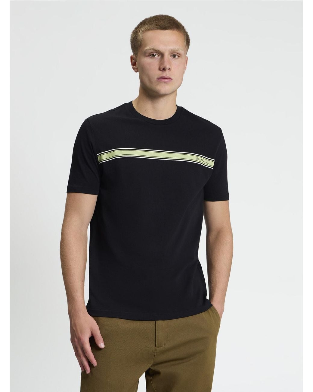 Ben Sherman Multicolor Short Sleeve Core Stripe Tshirt In Black for men