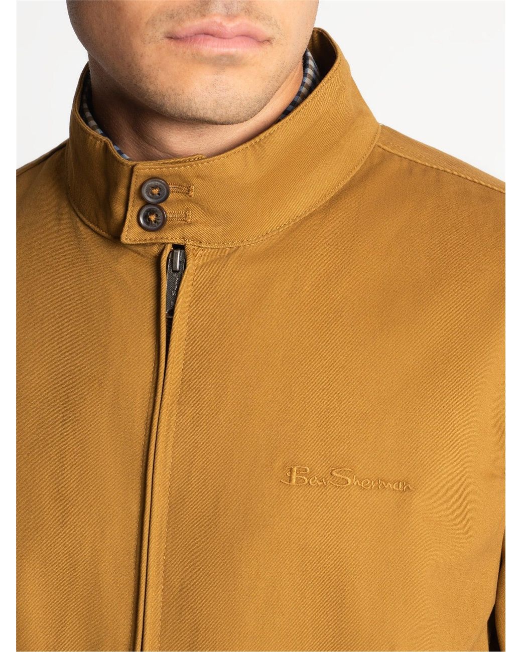 Ben Sherman Blue Rim Hem Signature Harrington In Bronze for men