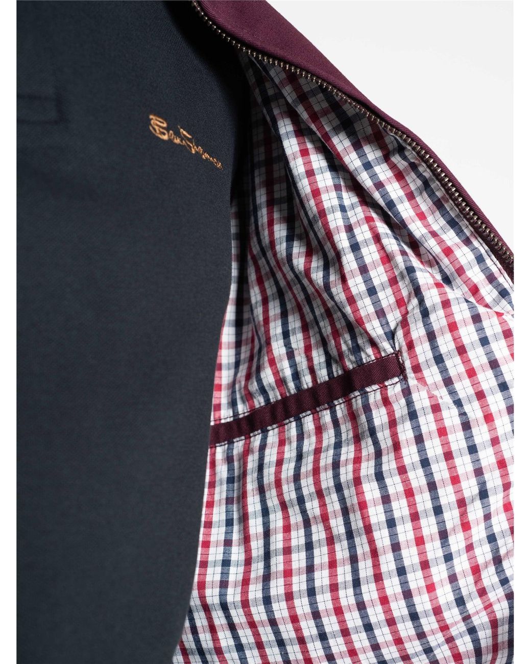 Ben Sherman Red Rim Hem Signature Harrington In Dark Wine for men