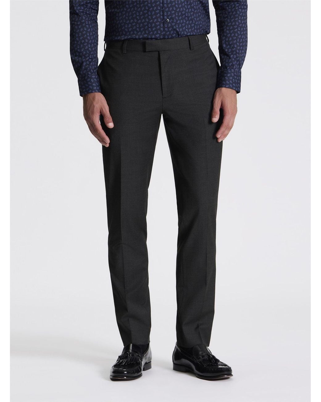 Ben Sherman Black Signature Twill Trouser In Charcoal for men