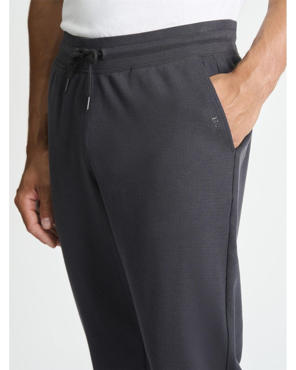 Ben Sherman Blue Jersey Waffle Trouser In Charcoal for men