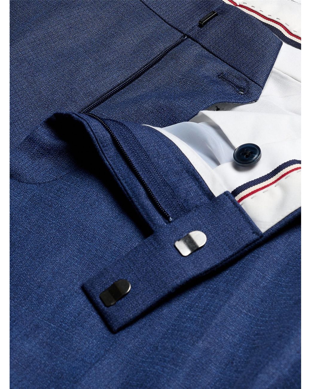 Ben Sherman Textured Linen Blend Trousers In Blue for men