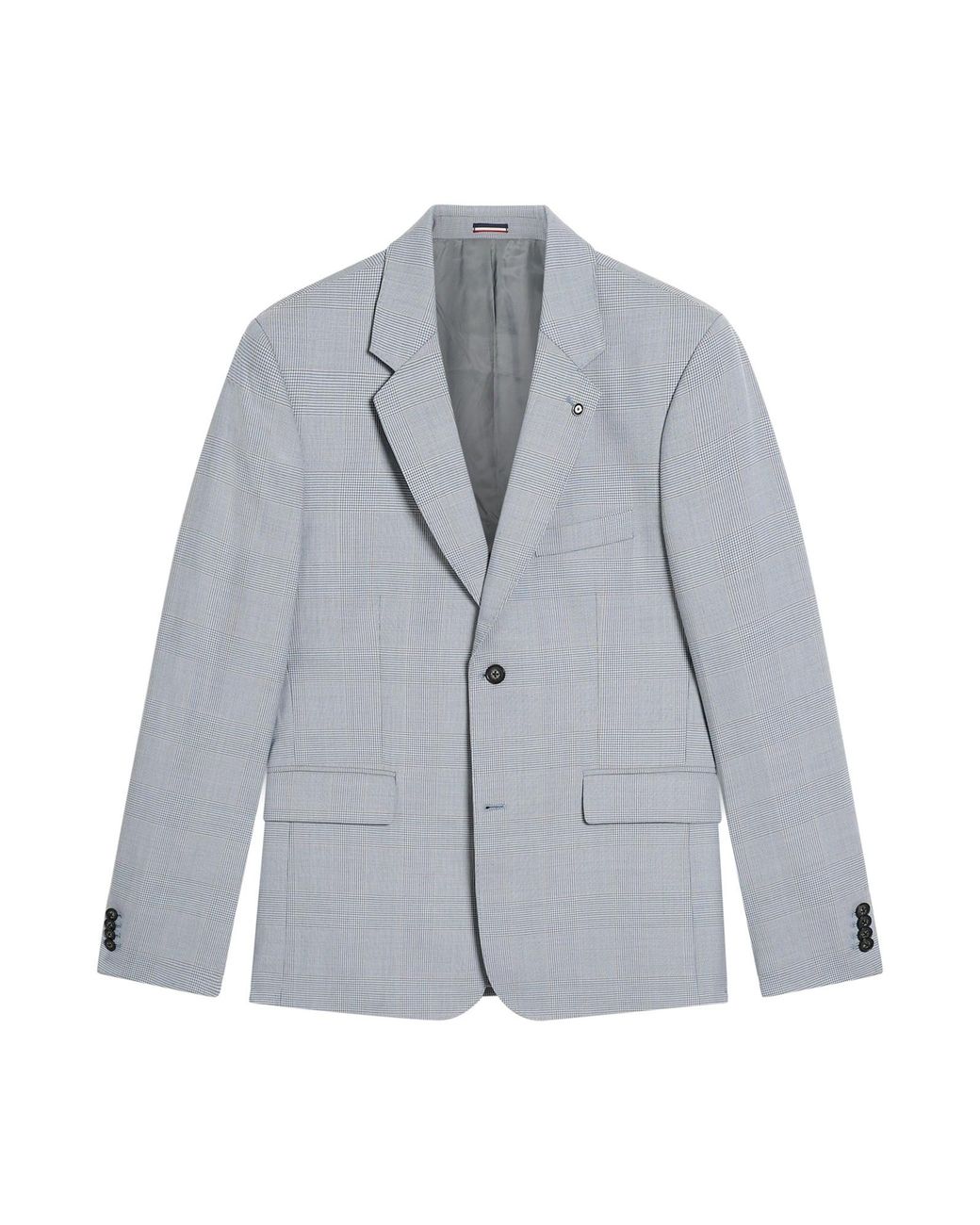 Ben Sherman White Prince Of Wales Wool Check Jacket In Light Blue for men