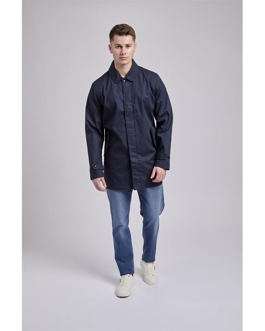 Ben Sherman Blue Bonded Mac In for men