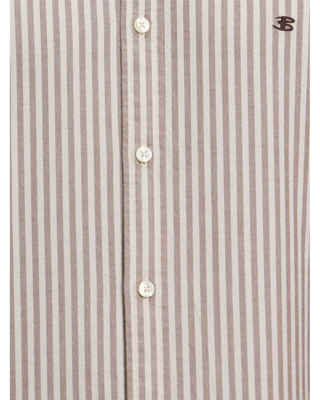 Ben Sherman Natural Long Sleeve Oxford Stripe Shirt In Brown for men