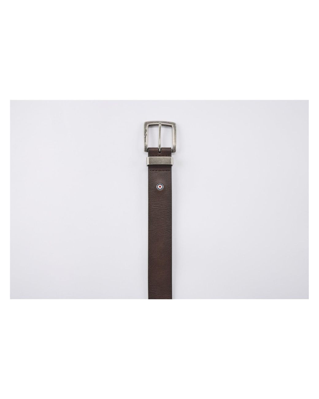 Ben Sherman White Wilsham Leather Belt In Brown for men