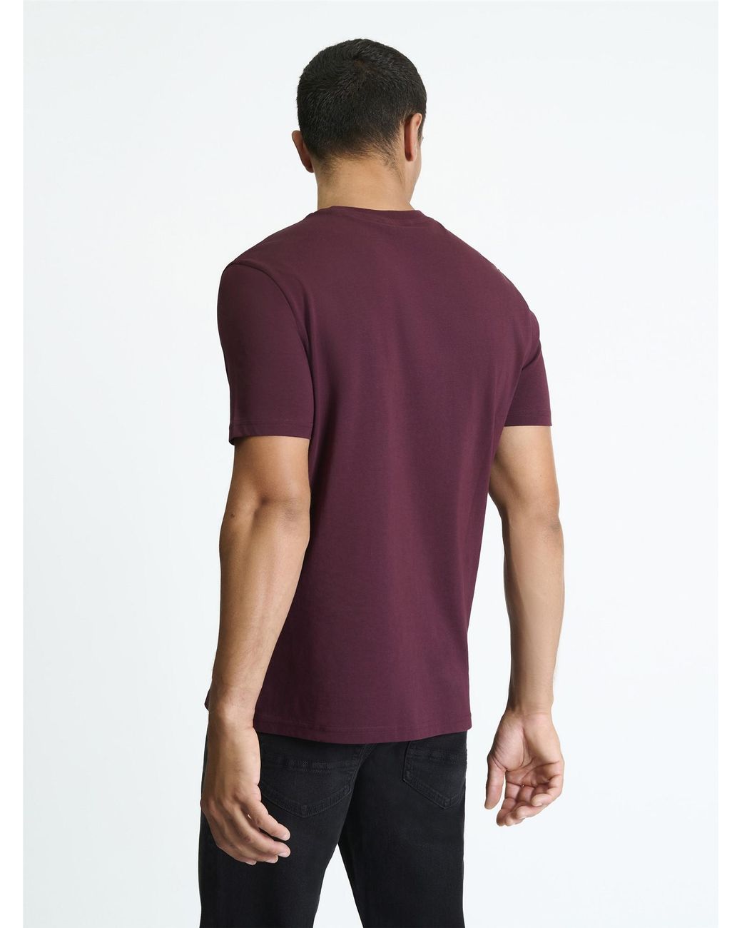 Ben Sherman Purple Chest Embroidery Tee In Dark Wine for men