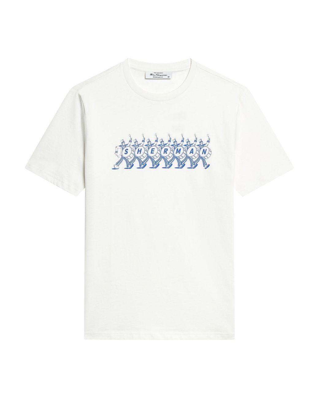 Ben Sherman Blue Short Sleeve Marching Band Tshirt In Ivory for men