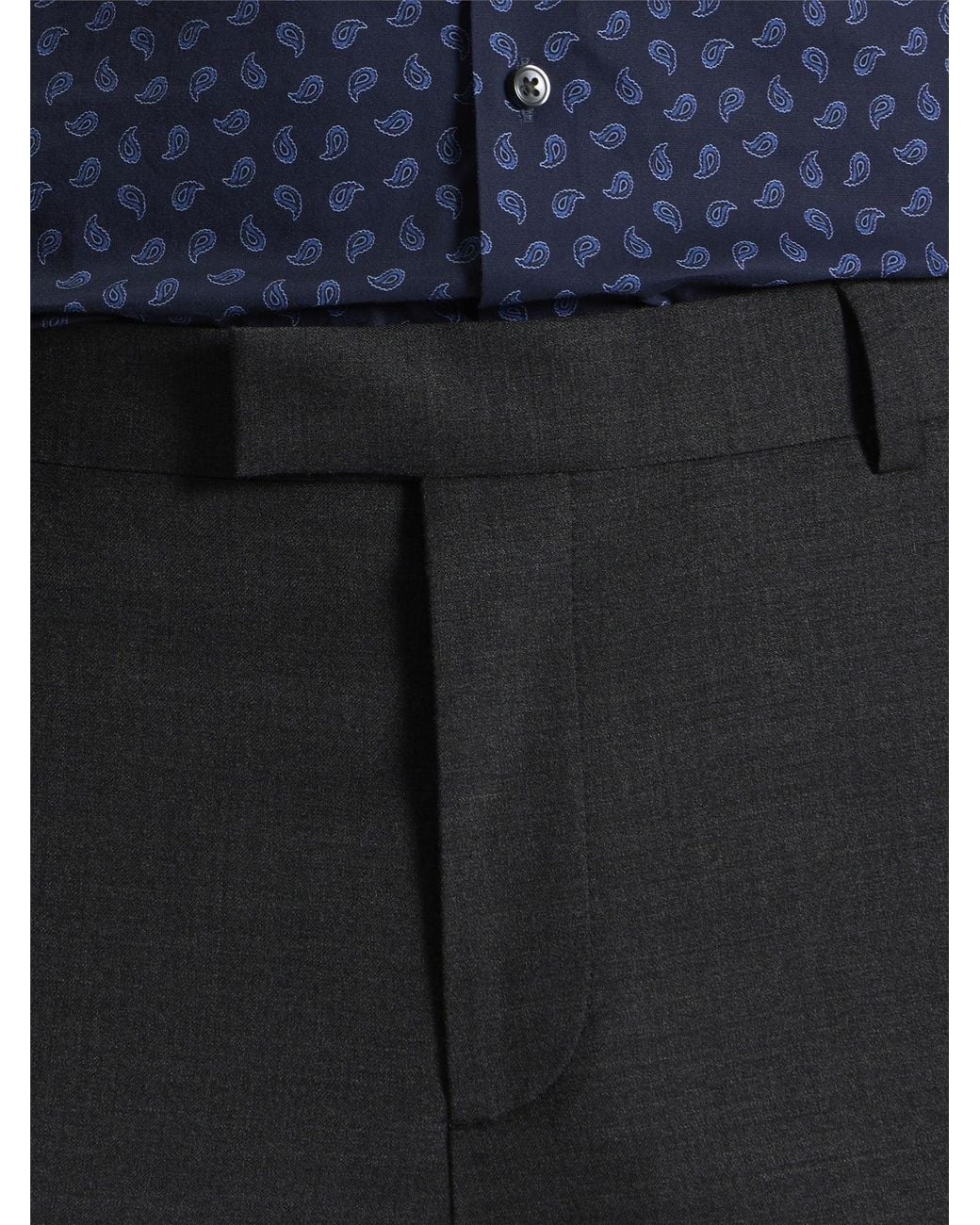 Ben Sherman Black Signature Twill Trouser In Charcoal for men