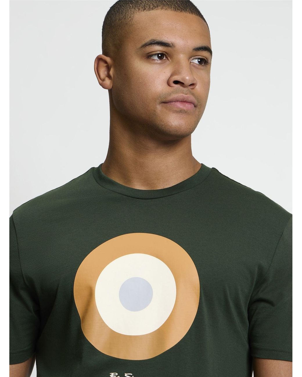 Ben Sherman Short Sleeve Signature Target Tshirt In Bottle Green for men