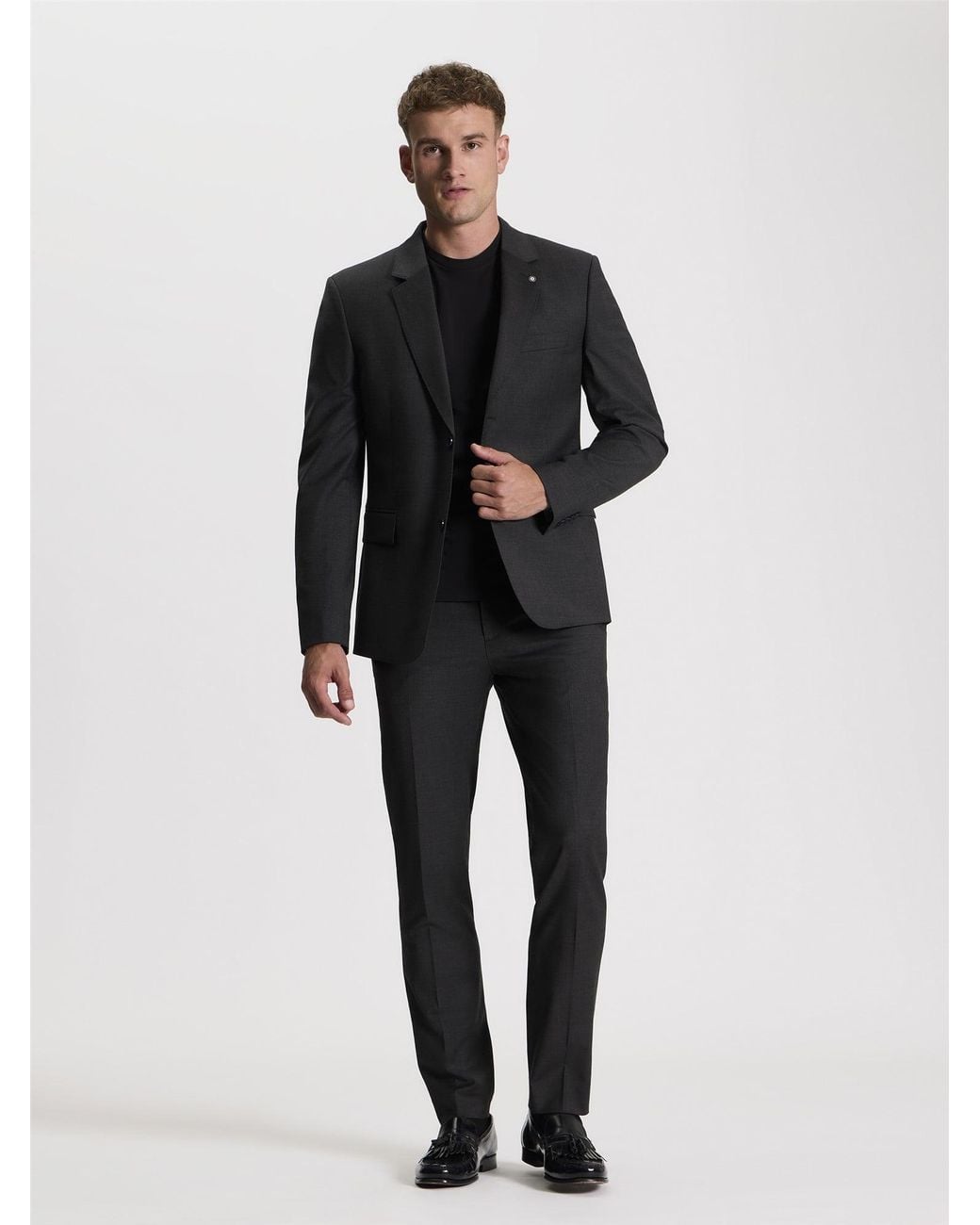 Ben Sherman Blue Signature Twill Jacket In Charcoal for men