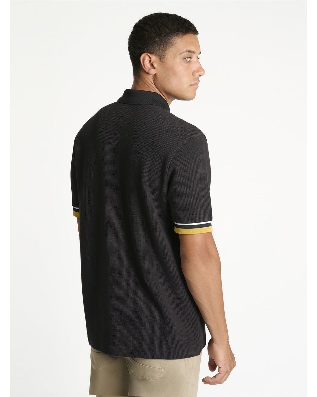 Ben Sherman Red Heavyweight Pique Polo Shirt In Black for men
