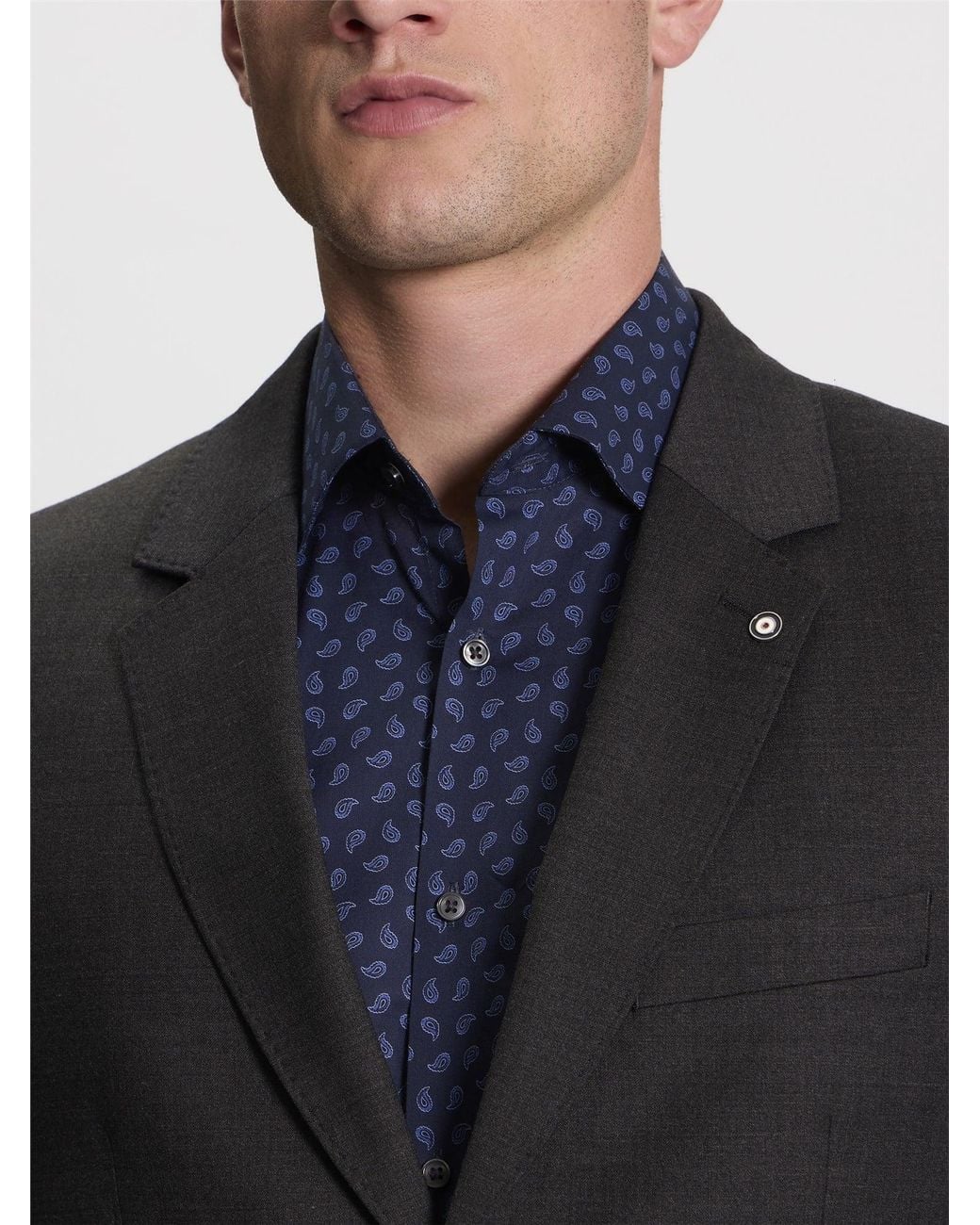 Ben Sherman Blue Signature Twill Jacket In Charcoal for men