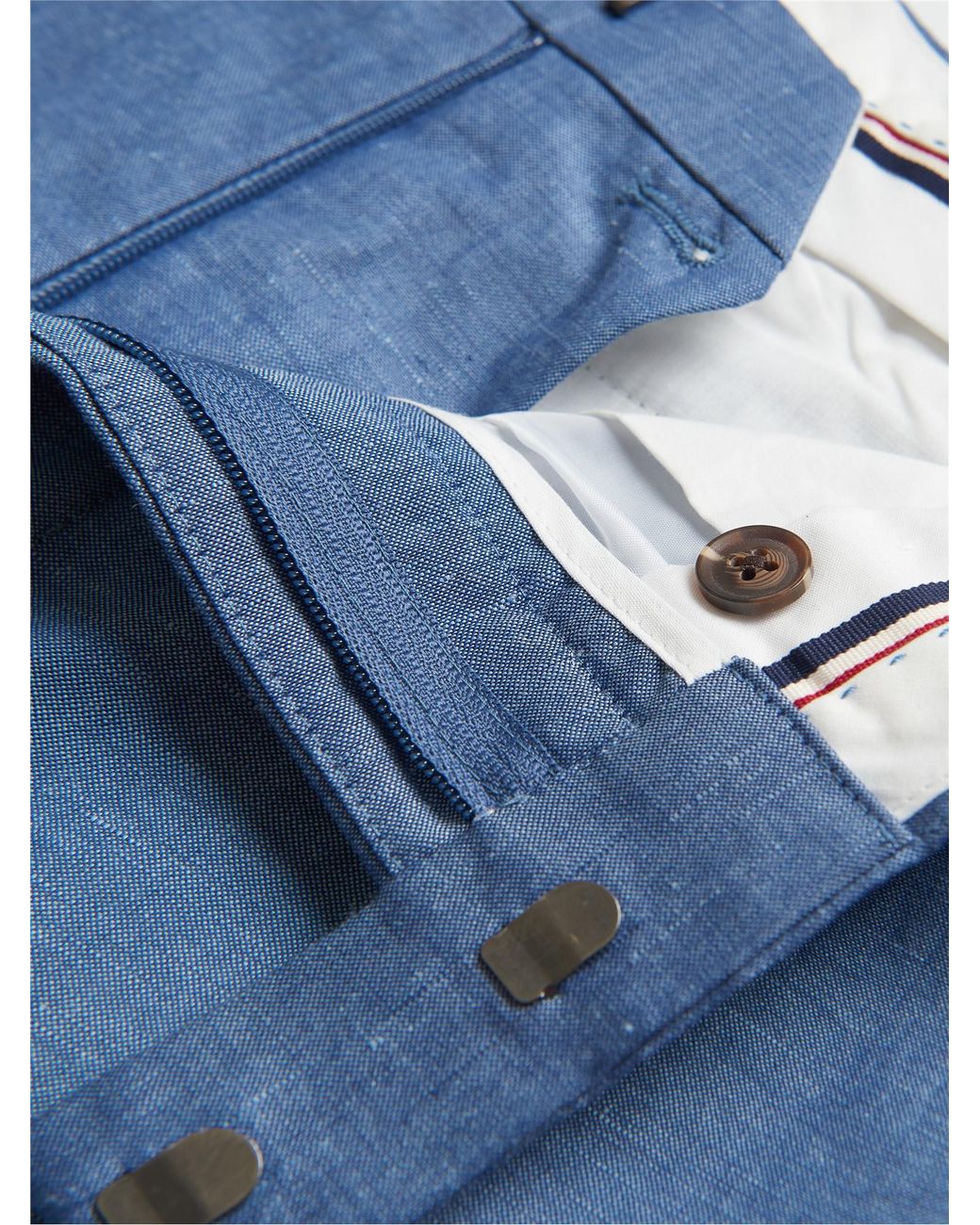 Ben Sherman Linen Blend Trouser In Blue for men