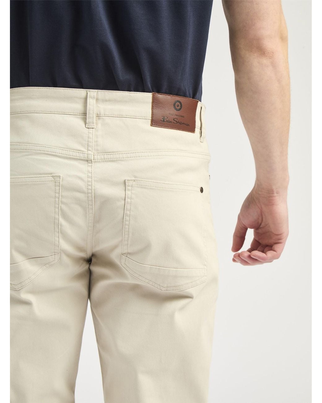 Ben Sherman Blue 5 Pocket Bedford Trousers In for men