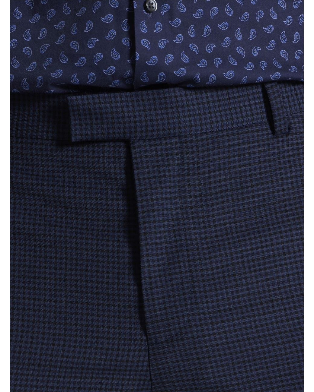 Ben Sherman Blue Tonal Trouser In Navy for men