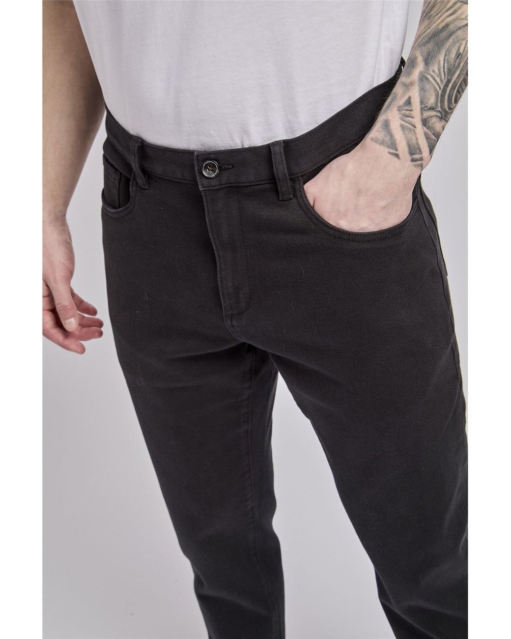 Ben Sherman Gray 5 Pocket Twill Trousers In for men