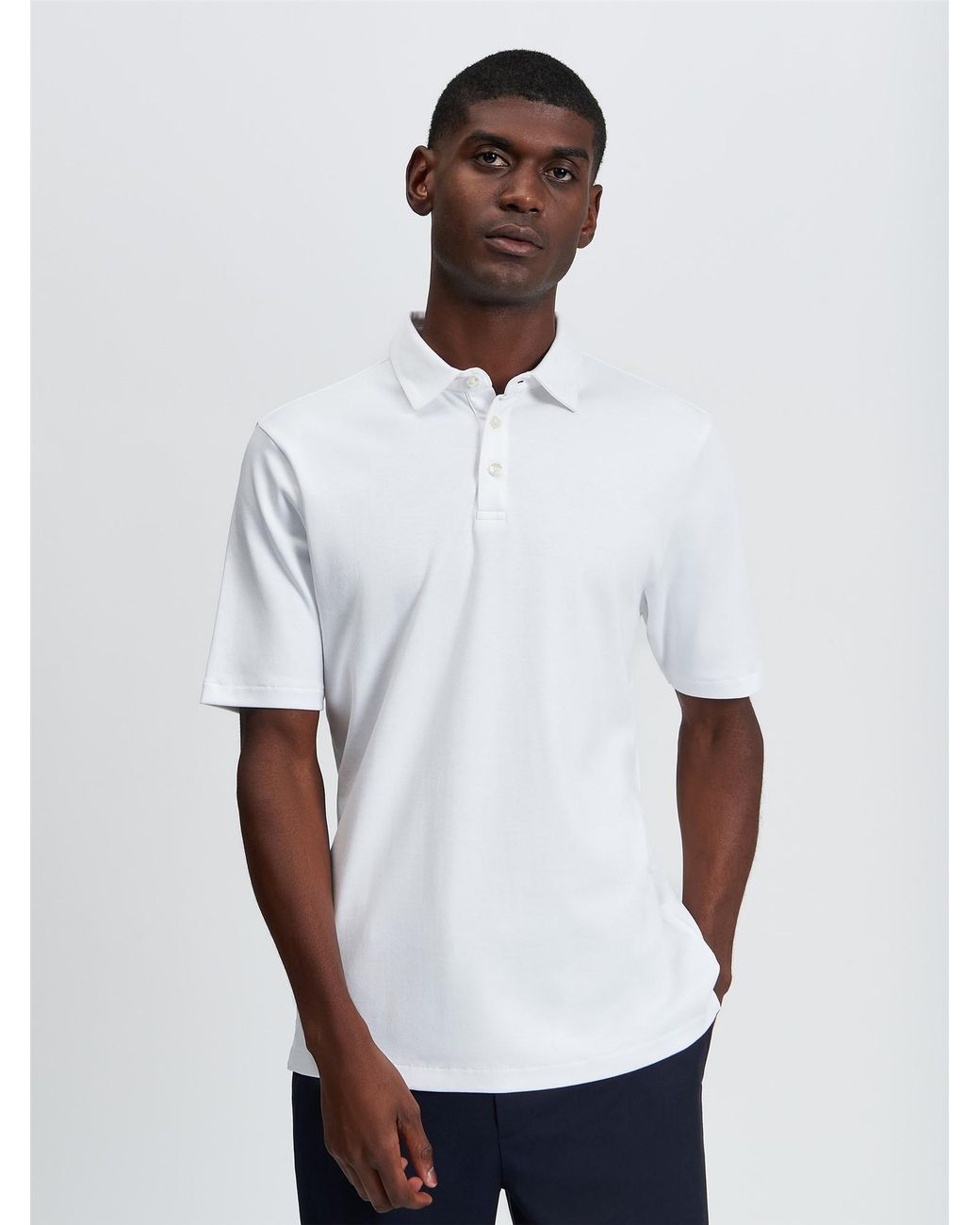 Ben Sherman White Short Sleeve Smart Tailored Polo In for men