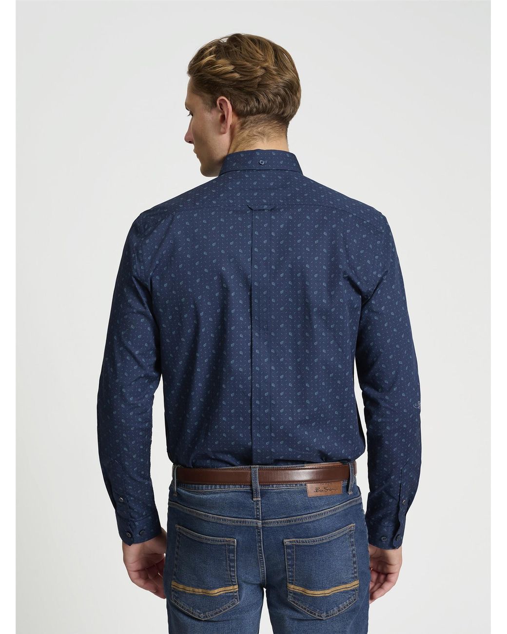 Ben Sherman Blue Long Sleeve Smart Print Shirt In for men