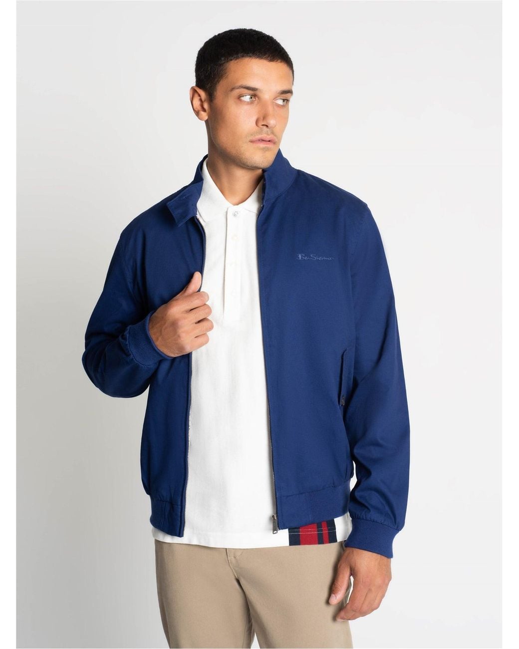 Ben Sherman Rim Hem Signature Harrington In Persian Blue for men