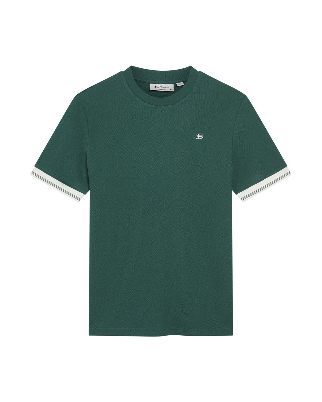 Ben Sherman Green Textured Tipped Tee In for men