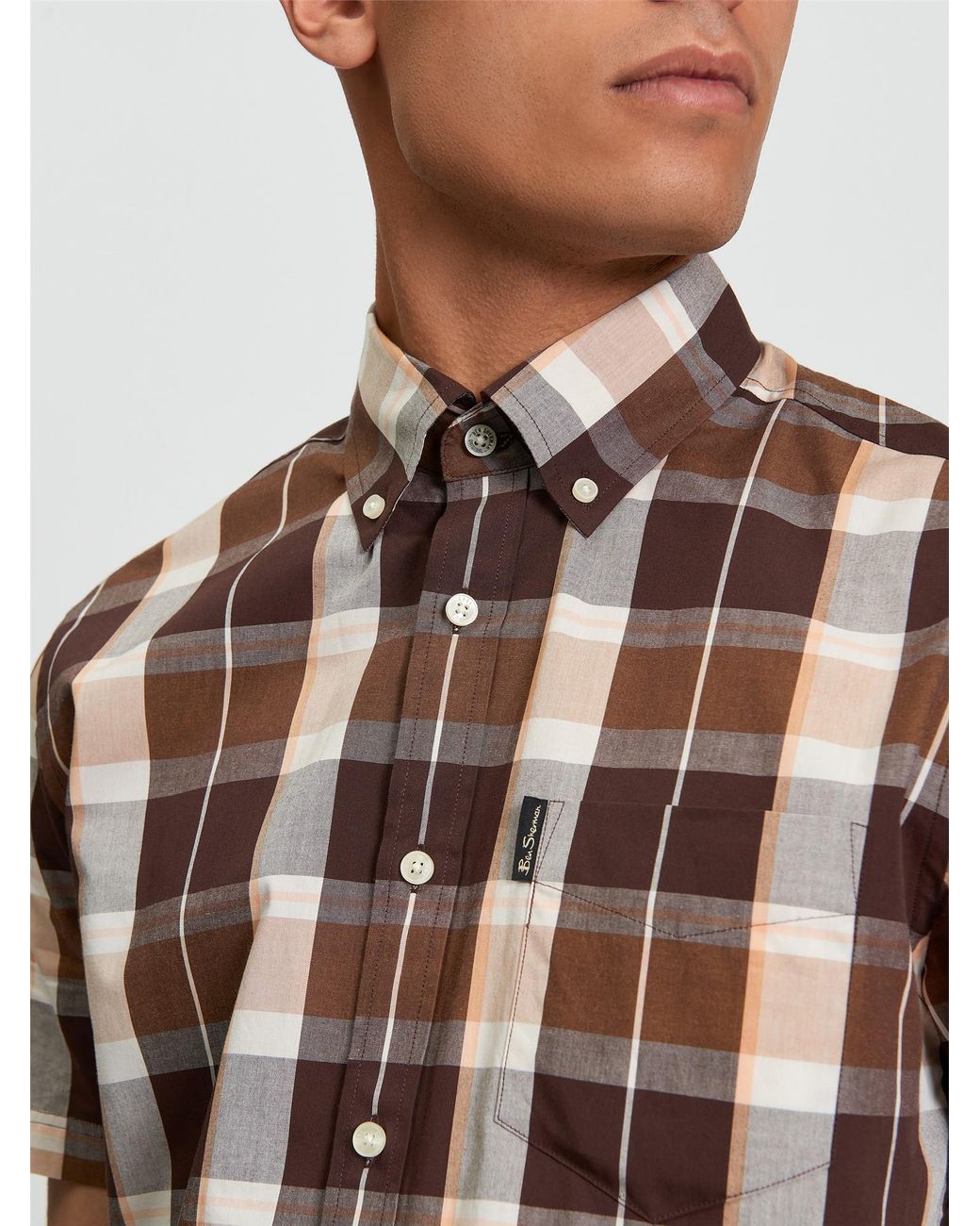 Ben Sherman Multicolor Block Check Shirt In Dark Brown for men