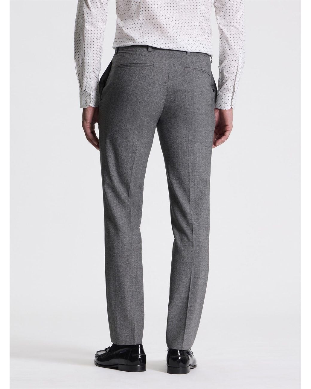 Ben Sherman Gray Crepe Wool Trouser In Grey for men