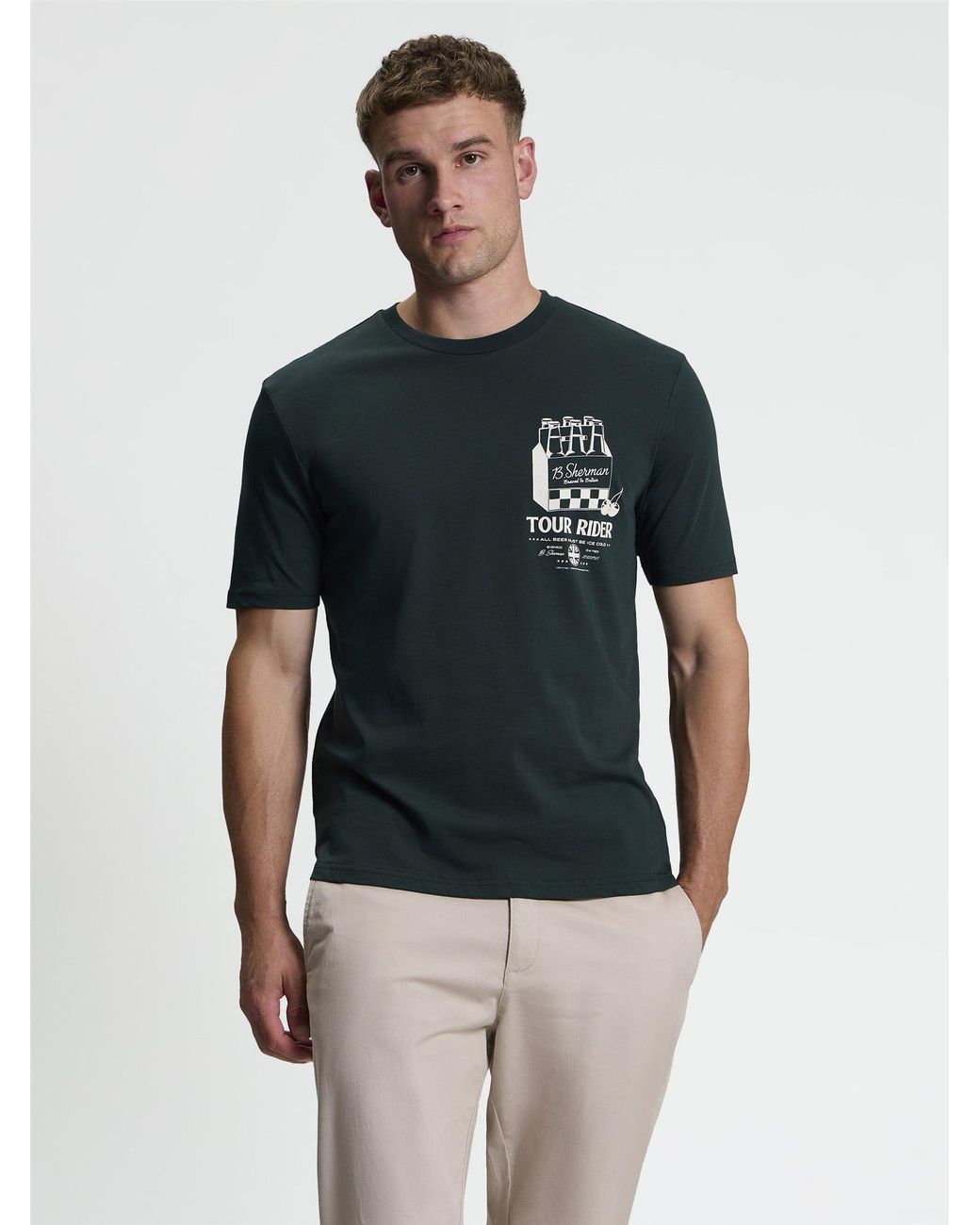 Ben Sherman Multicolor Short Sleeve Tour Rider Tshirt In Lotus Green for men