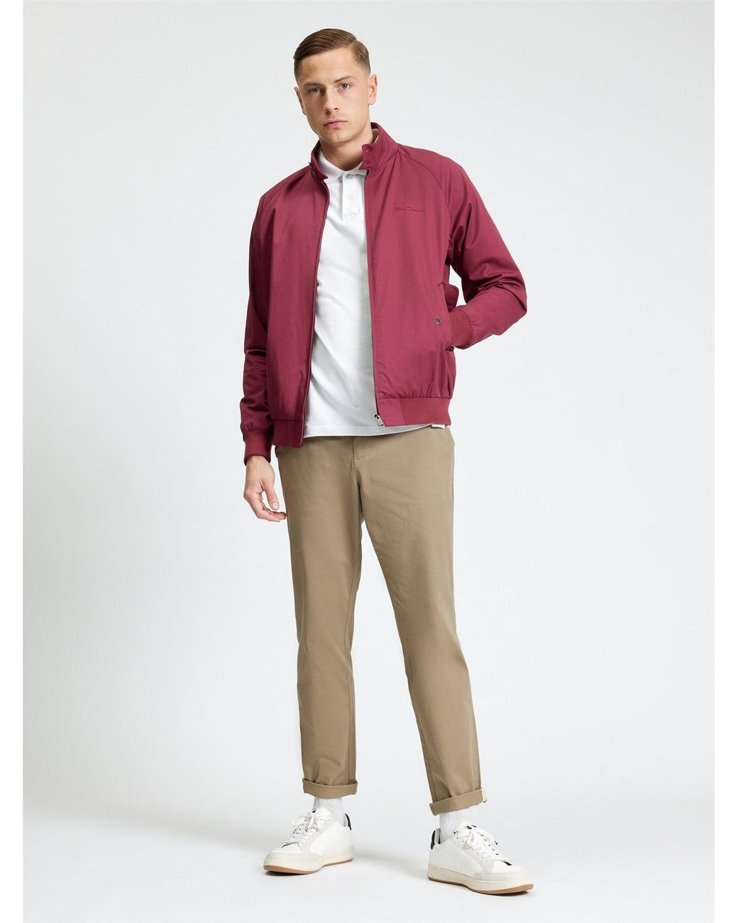 Ben Sherman Red Signature Harrington Jacket In Cherry for men