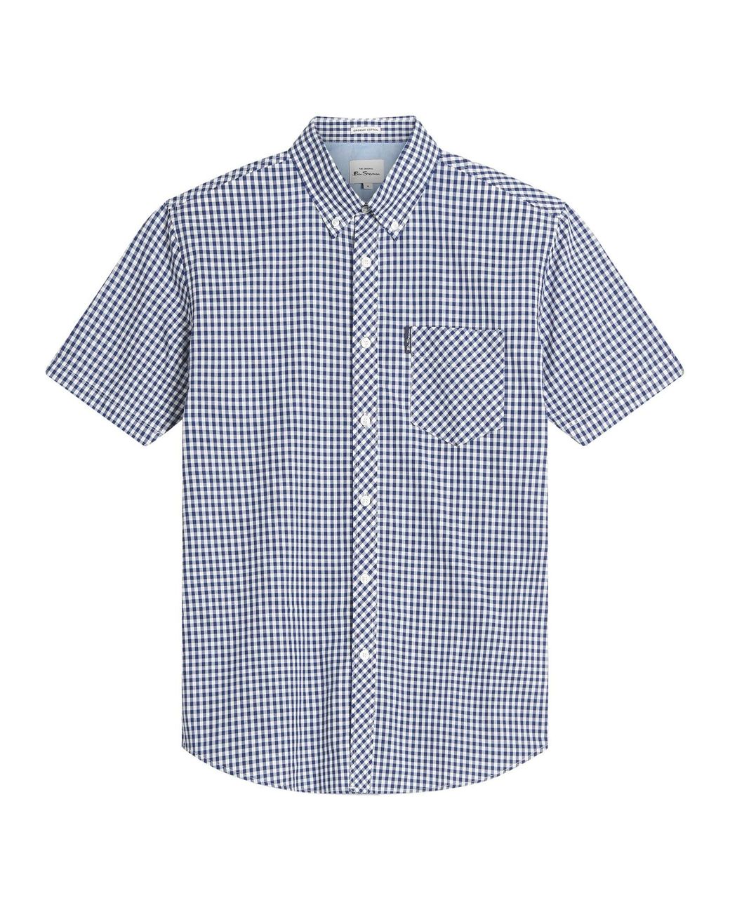 Ben Sherman Blue Short Sleeve Signature Gingham Shirt In for men